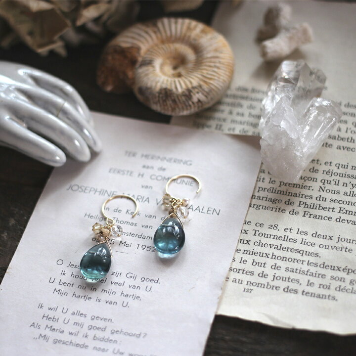 楽天市場】14KGF天然石ピアスフローライト/宝石質両耳用 : Urim Thummim 