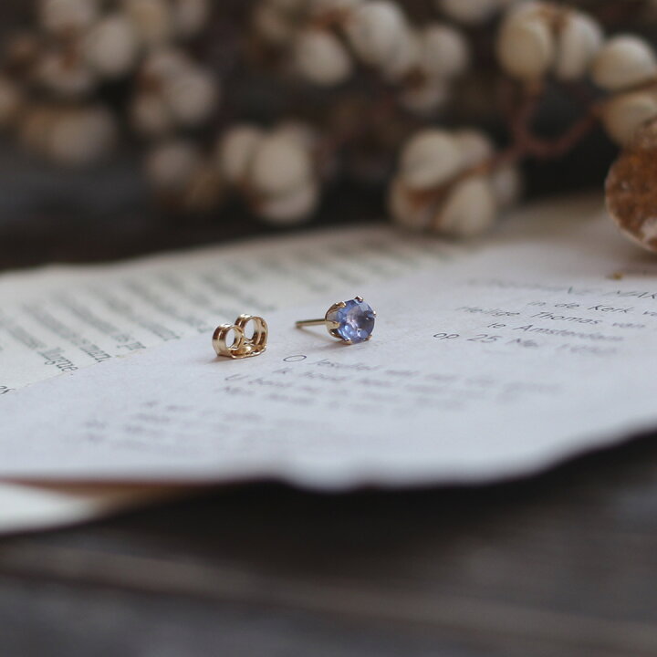 楽天市場】Milkcrown 14KGF天然石1粒ピアスフローライト品質AAA1個売り  