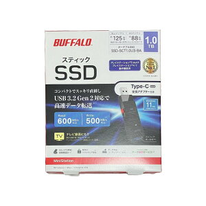 yVizBUFFALO obt@[ OtSSD 1TB SSD-SCT1.0U3-BA TV^ XeBbN^ TypeCt USB3.2(Gen2) ubN