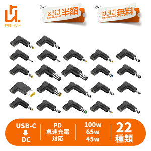 �y2�ڔ��z/3�ڃ^�_�zUSB-C to DC�ϊ��A�_�v�^ 100W PD�Ή� 18.5V-20V �}���[�d ���ϋv�i�C���� L���R�l�N�^ �m�[�gPC ���[�^�[ ASUS HP Dell Lenovo Acer�Ή� ���S�ی� 100W �K�i���������s�� ��������