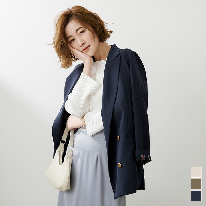 楽天市場 オフィステーラードダブルジャケット アウター レディース ジャケット テーラード ダブルボタン 裏地 柄違い 長袖 オフィス Urs ユアーズ