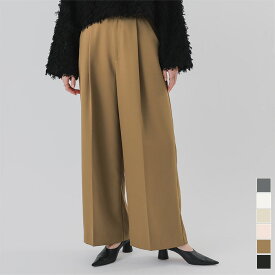 【クーポン利用で5272円】美シルエットワンタックワイドパンツ ボトムス レディース パンツ タック フルレングス シンプル 定番 ワイドシルエット オフィス