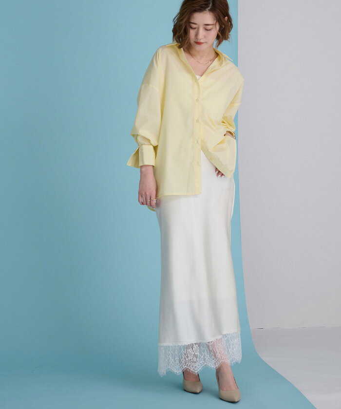先着100名様【店内全品50%OFFクーポン】6/20 20時~■ベーシックシャツ トップス レディース シャツ ブラウス ボタン 羽織り シンプル オーバーサイズ オフィス【メール便可/100】 - メイン画像 3