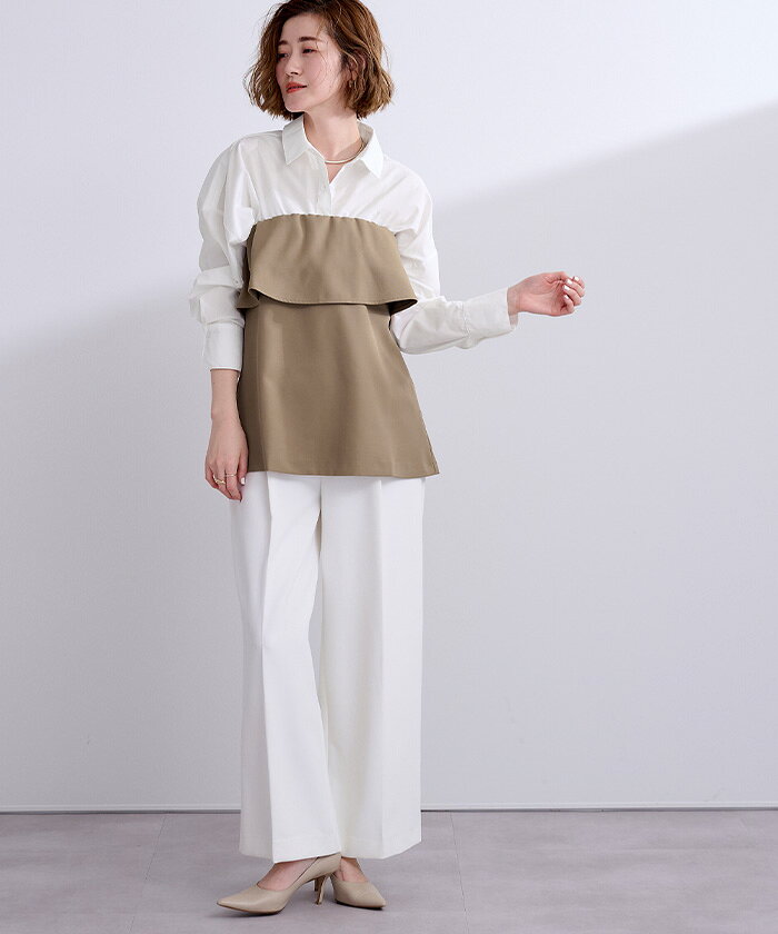 先着100名様【店内全品50%OFFクーポン】6/20 20時~■ベーシックシャツ トップス レディース シャツ ブラウス ボタン 羽織り シンプル オーバーサイズ オフィス【メール便可/100】 - メイン画像 7