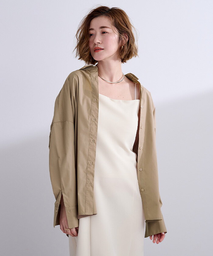 先着100名様【店内全品50%OFFクーポン】6/20 20時~■ベーシックシャツ トップス レディース シャツ ブラウス ボタン 羽織り シンプル オーバーサイズ オフィス【メール便可/100】 - メイン画像 8