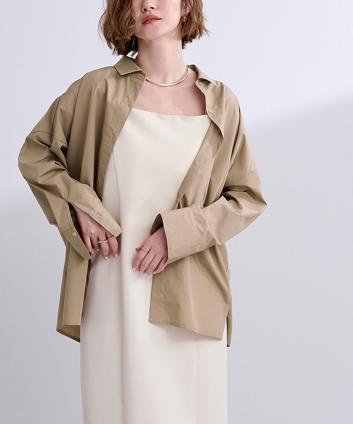 先着100名様【店内全品50%OFFクーポン】6/20 20時~■ベーシックシャツ トップス レディース シャツ ブラウス ボタン 羽織り シンプル オーバーサイズ オフィス【メール便可/100】 - メイン画像 10