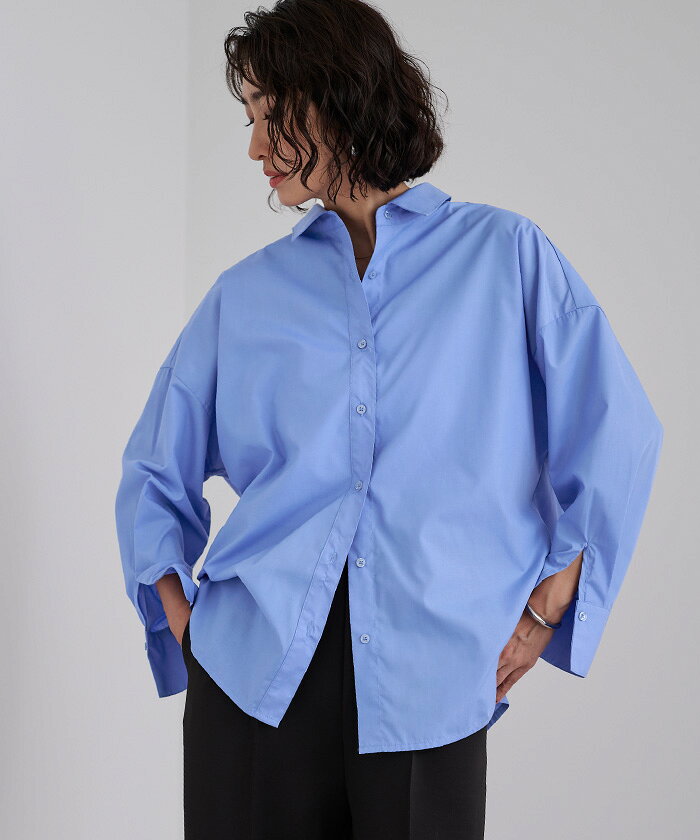 先着100名様【店内全品50%OFFクーポン】6/20 20時~■ベーシックシャツ トップス レディース シャツ ブラウス ボタン 羽織り シンプル オーバーサイズ オフィス【メール便可/100】 - メイン画像 16