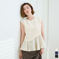 【店内全品30％OFFクーポン】7/20 23:59まで■フレンチスリーブウエスト変形ブラウス トップス レディー…