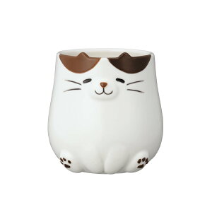 マグカップ 猫 コーヒーカップ ティーカップ 陶製 黒猫 三毛猫 茶トラ DECOLE デコレ ねこ ネコ 雑貨 猫グッズ 猫柄 癒し 可愛い かわいい おしゃれ オフィス 自宅 プレゼント ギフト おすわり