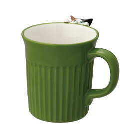 にらめっこ猫マグ マグカップ マグ コーヒーカップ 陶製 黒猫 三毛猫 DECOLE デコレ ねこ ネコ 猫雑貨 猫グッズ 猫柄 癒し かわいい おしゃれ オフィス 自宅 プレゼント ギフト