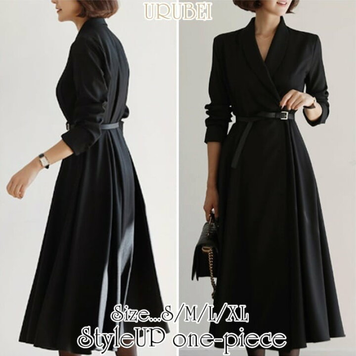 楽天市場 入学式 ママスーツ かっこいい 卒園式 入学式 ママスーツ お呼ばれ ドレス 30代 代 パーティードレス 黒 ブラック 膝丈 パーティー ドレス ワンピース 結婚式 成人式 二次会 カジュドレ Urubei 楽天市場店