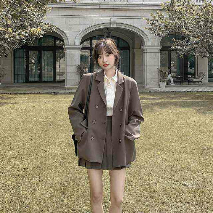 楽天市場 セットアップ スーツセット レディース 2点セット コート スカート ミニ丈 プリーツスカート 通勤 ストレート 長袖 無地 大きめ 代 30代 デイリー 着痩せ 3色 体型カバー カジュアル キレセク Urubei 楽天市場店