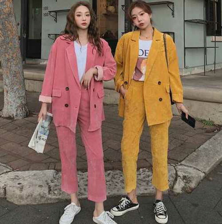 楽天市場 コーデュロイ セットアップ レディース スーツ セットアップ 大きいサイズ ジャケッ Urubei 楽天市場店