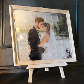 NEW 100人まで対応可！【写真で作る 結婚証明書 ゲスト参加型 アンティークホワイトフレーム】送料無料 大人数 ウェディング wedding 結婚式 ウェルカムスペース ウェルカムボード 結婚準備 ウェディング小物 記念日 シンプル おしゃれ 寄付者 芳名板
