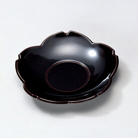 桜茶托（溜）5枚セット 宮内庁御用達 木合 日本製 来客 うるし 上品 器 テーブル小物 漆器 漆塗 手塗 高級 おすすめ キッチン雑貨 茶道具 おもてなし コースター 5枚揃い