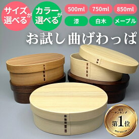 ポイント10倍中 お買い物マラソン サイズと色が選べる！ 天然杉お試し曲げわっぱ 弁当箱 送料無料 まげわっぱ アウトレット おすすめ 大人気 お弁当箱 ご飯用 特大 スリム 大容量 保温 大人 子供 ランチボックス 男子 女子 1段 お得 定番 バンド付き 仕切り付き