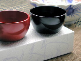 ぐい飲み布袋　溜　【木曽の漆器よし彦】