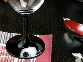 ワイングラス漆塗り黒　【木曽の漆器よし彦】