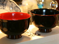 夫婦椀特上溜塗りはぞり　木箱入　【木曽の漆器よし彦】