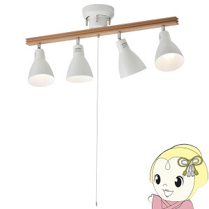 4灯シーリングライト オーム電機 ホワイト 電球別売 06-1488 E26 北欧風 プルスイッチ LT-YN40AW-W【/srm】