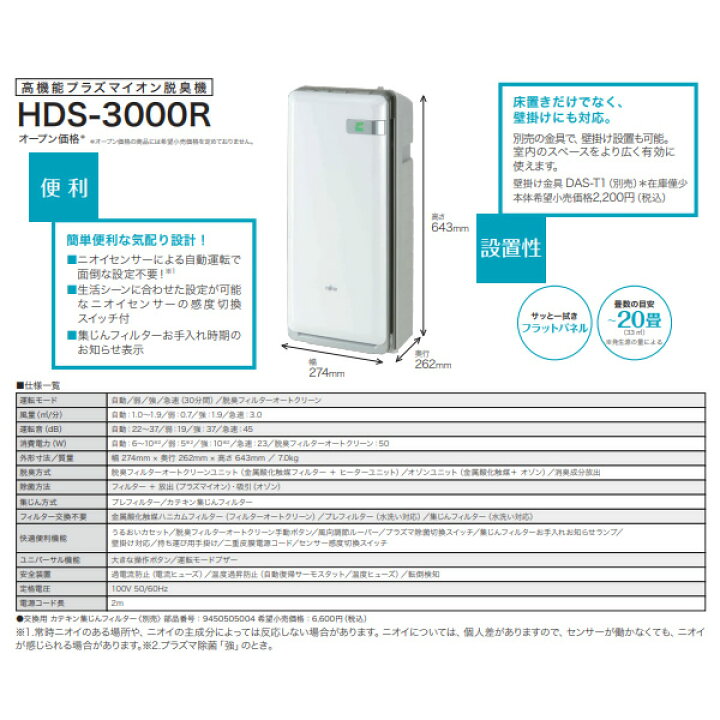 楽天市場】【在庫あり】富士通 PLAZION 高機能プラズマイオン脱臭機 