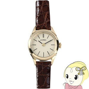 【在庫処分】腕時計 レディース ソーラー LCREA(ルクレア) RONDE(ロンド) 本ワニ革ベルト イエローゴールド 日本製 LC2001-GPCBR【/srm】