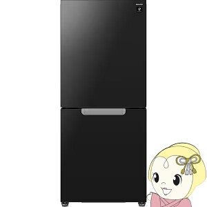 �y1/10�͊��Ԍ���N�[�|�����s�z[�\��]�①�� �V���[�v SHARP 152L ��49.5cm �������ǂ������h�A 2�h�A �K���X�h�A PLAINLY �v���Y�}�N���X�^�[���� �s���A�u���b�N SJ-GD15R-B�y/srm�z