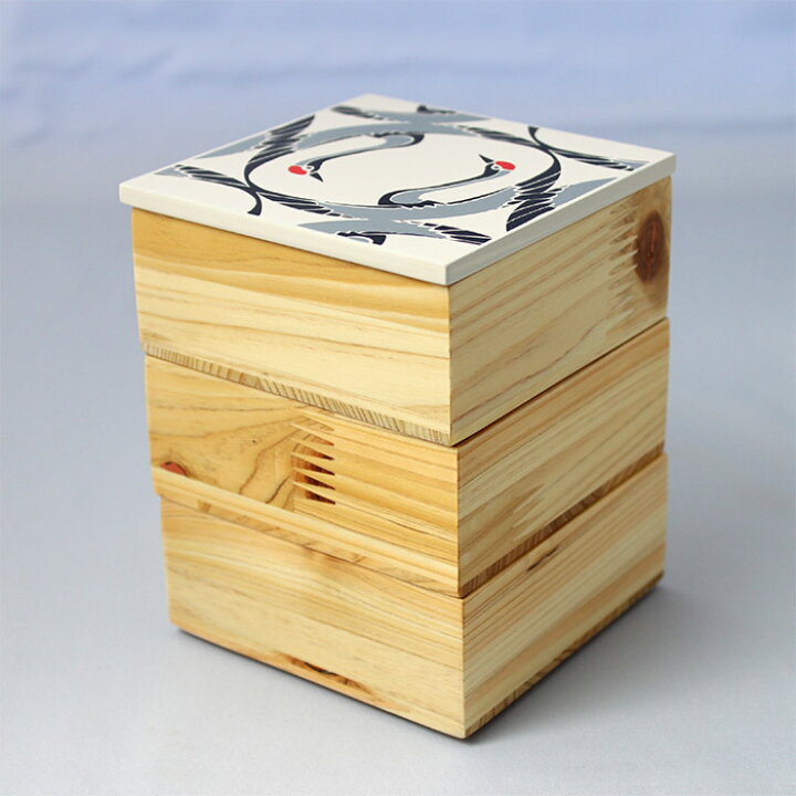 楽天市場】重箱 3段 ミニサイズ 一人用 鶴蒔絵ミニ三段重箱 お重箱 お 