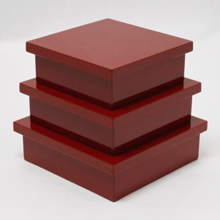 楽天市場】【迎春早割10%OFF】切溜 正方形 3段 セット 入子 漆器 重箱