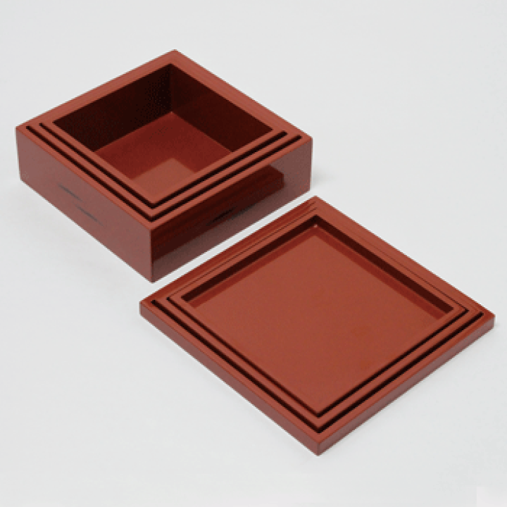 楽天市場】切溜 正方形 3段 セット 入子 漆器 重箱 切溜 三段 黒 赤