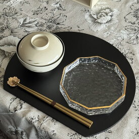 半月盆 折敷 ランチョンマット リバーシブル 黒 赤 白 ピンク マット仕上げ 折敷 半月盆 折敷 半月 テーブルコーディネート テーブルセッティング お正月 迎春 節句 33cm 漆器 ひな祭り プレイスプレート