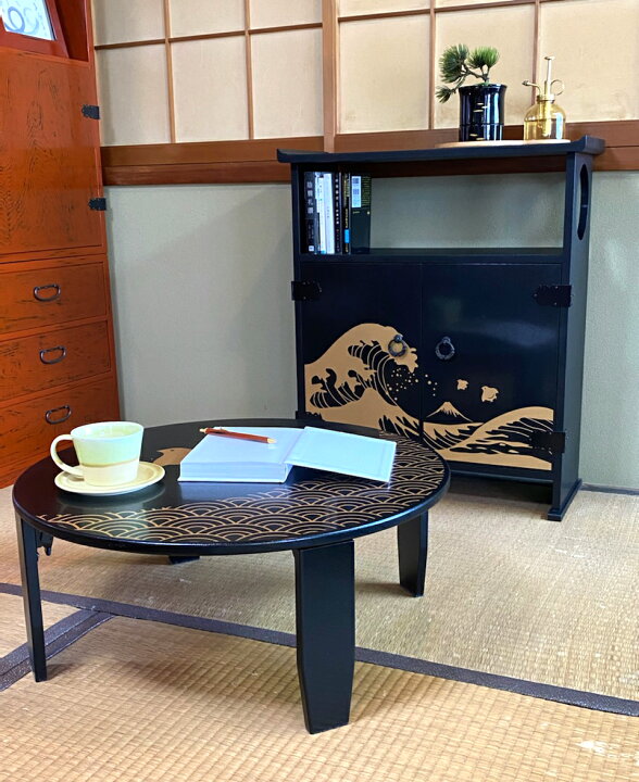 楽天市場】【12/27AM9時まで クーポン利用で10%OFF】浪裏富士飾り棚 