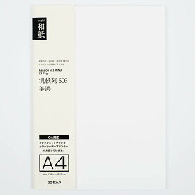 和紙 A4 汎紙苑 No.503 | 美濃和紙 岐阜 白 a4 30枚入り プリント和紙 コピー プリンター インクジェット OA用紙 印刷用紙 和風 お礼状 挨拶状 リーフレット 手紙 便箋 アート 写真印刷