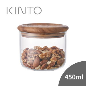 ◎KINTO キントー BAUM NEU キャニスター 450ml[保存容器 耐熱ガラス ガラス 容器 入れ物 蓋付き 収納 パッキン付き 密閉 クリア 透明 中身が見える 蓋 木製 おしゃれ キッチン収納 整理整頓 スタッ