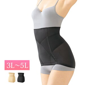 ◎極薄フィットくびれシェイパー 3L〜5L[ウエストシェイパー 無縫製 レディース インナー 補整下着 ウエスト くびれ シェイパー 女性 下着 下腹 背中 脇肉 メイク 洗濯ネット 洗濯機 使用可能