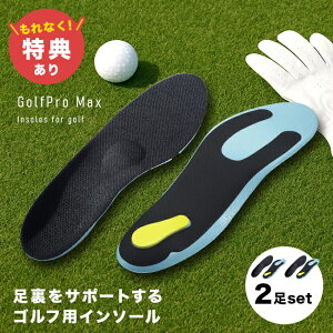 \特典あり/GolfPro Max ゴルフ用 インソール《同サイズ2足セット》[ゴルフ用インソール 中敷き 中敷 アーチサポート ゴルフ ゴルフシューズ ウォーキング スポーツ 立ち仕事 スニーカー ゴル