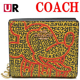 コーチ 財布 二つ折り 二つ折り財布 レディース メンズ COACH アウトレット C7446 IMTMG ディズニー x キースヘリング コラボ 2つ折り スナップ ウォレット Disney X Keith Haring