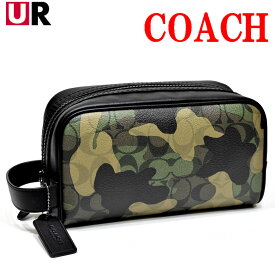 コーチ バッグ セカンドバッグ アクセサリーポーチ セカンドポーチ ポーチ メンズ レディース COACH CM034 QBGRU PVC 迷彩 カモフラージュ シグネチャー グリーンマルチカラー