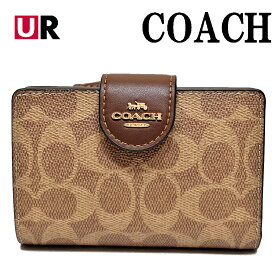 コーチ 二つ折り財布 レディース 財布 折り財布 二つ折り ミニ財布 折りたたみ財布 アウトレット ブランド COACH CW786 FCW786 IMXHE シグネチャー ミディアム コーナー ジップ ウォレット タン/ブラウン