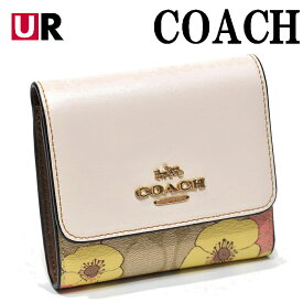 コーチ 折り財布 財布 三つ折り 三つ折り財布 二つ折り 二つ折り財布 ミニ財布 レディース 花柄 アウトレット ブランド COACH 折りたたみ財布 CH719 FCH719 IMOT4 シグネチャー PVC キャンバス フローラル クラスター プリント スモールウォレット ライトカーキマルチカラー