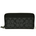 コーチ COACH 財布 長財布 メンズ F58112 CQ/BK PVC シグネチャー アコーディオン ジップアラウンド ファスナー チャコール/ブラック
