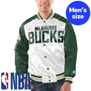�y���������z NBA�I�t�B�V���� �����Y �A�E�^�[ �o�[�V�e�B�W���P�b�g �X�^�W���� �W�����p�[ �~���E�H�[�L�[�E�o�b�N�X Milwaukee Bucks Renegade Satin Varsity Jacket