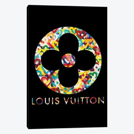 【送料無料+割引クーポン】 米国発のお洒落なオマージュアート LV Flower Logo Black ルイ・ヴィトン Louis Vuitton キャンバスアート 絵画 インテリア 模様替え 店内装飾 結婚祝い 受付 会議室 待合室