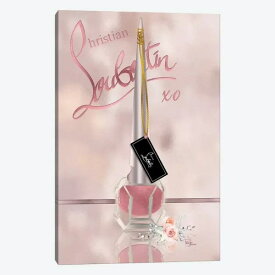 【送料無料+割引クーポン】 米国発のお洒落なオマージュアート Rose Gold Bubu Nail Polish With Rose Bouquet ルブタン Christian Louboutin キャンバスアート 絵画 模様替え