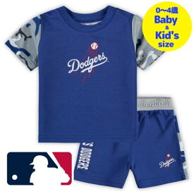 【送料無料+割引クーポン】【ベビー・キッズサイズ（0-4歳用）】 MLBオフィシャル キッズ用上下2点セットアップ 子供用上下セット 大谷翔平 山本由伸 ロサンゼルス・ドジャース LA Dodgers T-Shirt & Shorts Set