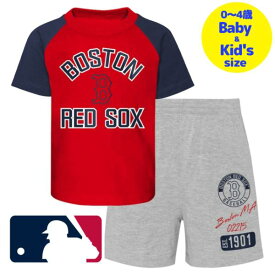 【送料無料+割引クーポン】【ベビー・キッズサイズ（0-4歳用）】 MLBオフィシャル キッズ用上下2点セットアップ 子供用上下セット 吉田正尚 ボストン・レッドソックス Boston Red Sox T-Shirt and Shorts Set