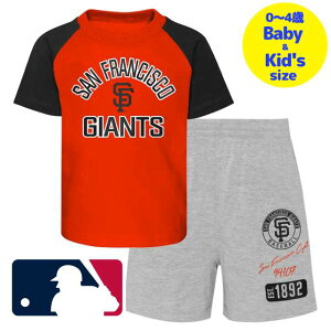 �y���������z�y�x�r�[�E�L�b�Y�T�C�Y�i0-4�Ηp�j�z MLB�I�t�B�V���� �L�b�Y�p�㉺2�_�Z�b�g�A�b�v �q���p�㉺�Z�b�g �T���t�����V�X�R�E�W���C�A���c San Francisco Giants T-Shirt and Shorts Set