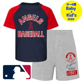 【送料無料+割引クーポン】【ベビー・キッズサイズ（0-4歳用）】 MLBオフィシャル キッズ用上下2点セットアップ 子供用上下セット 大谷翔平 ロサンゼルス・エンゼルス Los Angeles Angels T-Shirt and Shorts Set