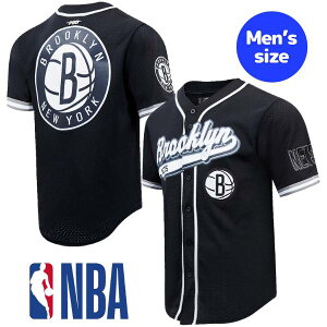 yz NBA ItBVACe Y W[W jtH[gbv gbvX TVc Pro Standard vX^_[h ubNElbc BROOKLYN NETS SCRIPT TAIL MEN'S MESH BUTTON DO