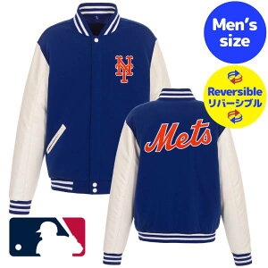 yz MLB W[[O Y X^W o[VeBWPbg o[VuAE^[ Wp[ j[[NEbc  New York Mets Faux Leather Reversible Jacket
